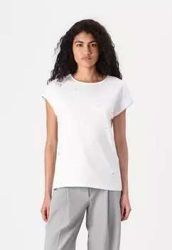 Футболка с принтом ONLMATTI DETAIL TEE ONLY, белый
