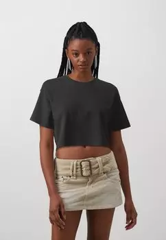 Футболка с принтом ONLMAY LIFE BOXY CROP BOX ONLY, цвет black