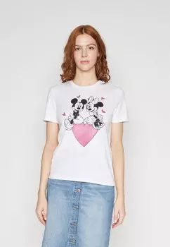 Футболка с принтом ONLMICKEY LIFE VALENTINE TOP ONLY, цвет bright white