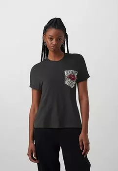Футболка с принтом ONLNINKA LIFE TEE POCKET BOX ONLY, цвет black