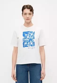 Футболка с принтом ONLRITA FLOWER ONLY Tall, кремовый