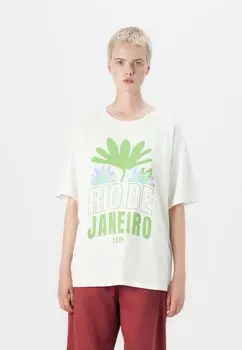 Футболка с принтом ONLROSIE OVERSIZE TEE ONLY, кремовый
