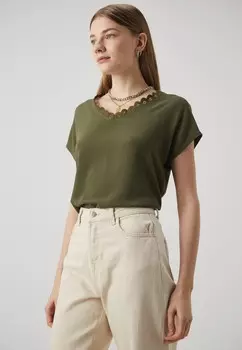 Футболка с принтом ONLTANI V NECK ONLY, хаки