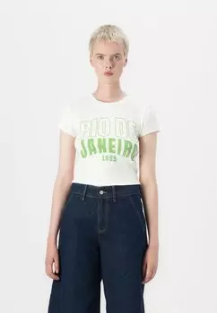 Футболка с принтом ONLWINSLET BABY TEE ONLY, кремовый