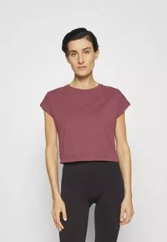 Футболка с принтом Onpdeep Life Open Back Short ONLY Play, цвет windsor wine melange