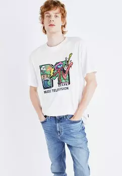 Футболка с принтом Onsmtv Life Summer Tee Only, ярко-белая