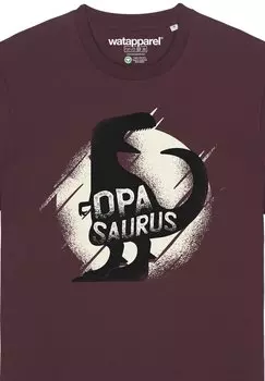 Футболка с принтом OPASAURUS watapparel, бордовый