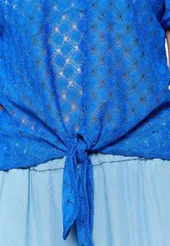 Футболка с принтом OPENWORK IN MACRAM LolaLiza, синий