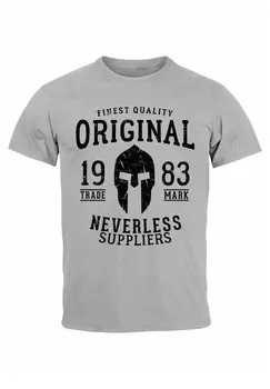Футболка с принтом ORIGINAL GLADIATOR SPARTA HELM ATHLETIC VINTAGE Neverless, серый