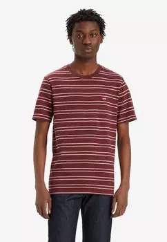 Футболка с принтом Original Tee Levi's, цвет trailhead stripe red mohagany