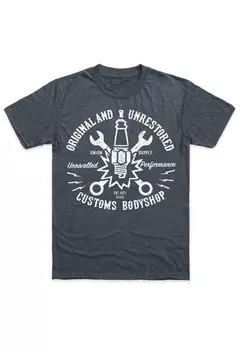 Футболка с принтом ORIGINAL UNRESTORED BODYSHOP Henry Tiger, цвет Mottled Dark Grey