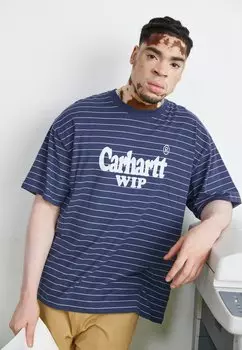 Футболка с принтом Orlean Spree Carhartt WIP, цвет blue/white