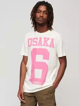 Футболка с принтом Osaka 6 Kiss Superdry, белый/розовый