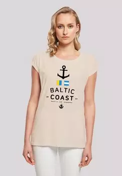 Футболка с принтом OSTSEE FLAGGEN F4NT4STIC, песочный