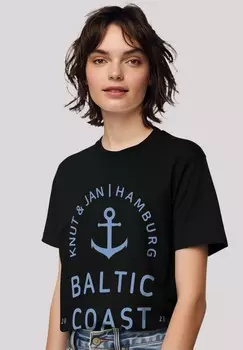 Футболка с принтом OSTSEE LOGO KNUT JAN HAMBURG F4NT4STIC, черный