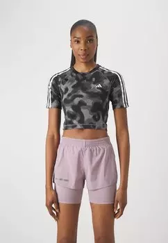 Футболка с принтом OTR E AOP adidas Performance, цвет grey four/grey six/carbon/black