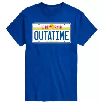 Футболка с принтом "Outatime" из фильма "Назад в будущее" для больших размеров Licensed Character, синий