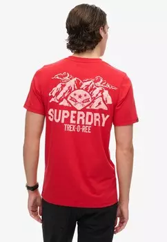Футболка с принтом OUTDOOR GRAPHIC Superdry, красный