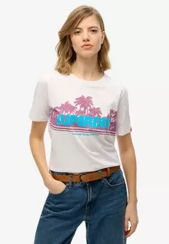 Футболка с принтом OUTDOOR STRIPE Superdry, цвет Optic