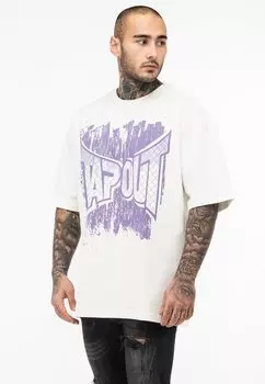 Футболка с принтом Oversize Tapout, цвет white lilac