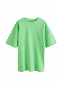 Футболка с принтом OVERSIZED LONGLINE - REGULAR FIT Next, зеленый