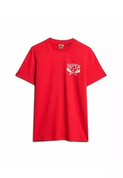 Футболка с принтом OVERSIZED OUTDOOR GRAPHIC Superdry, красный