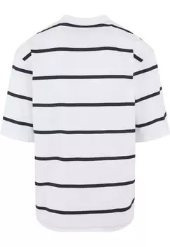 Футболка с принтом Oversized Sleeve Modern Stripe Urban Classics, темно-белая