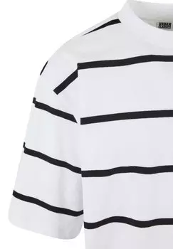 Футболка с принтом Oversized Sleeve Modern Stripe Urban Classics, черный