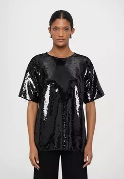 Футболка с принтом OVRSIZE TUNIC TEE MICHAEL Michael Kors, черный