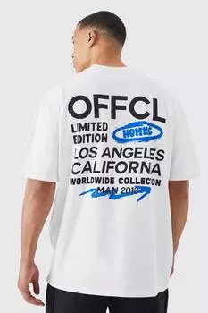 Футболка с принтом оверсайз оверсайз Boohoo, белый