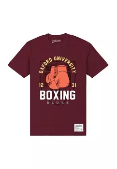 Футболка с принтом Oxford University Boxing Henry Tiger, бордовая