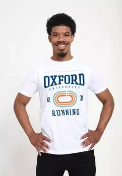 Футболка с принтом OXFORD UNIVERSITY RUNNING Henry Tiger, белый