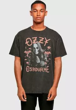 Футболка с принтом OZZY OSBOURNE - BAT ACID WASHED Merchcode, черный
