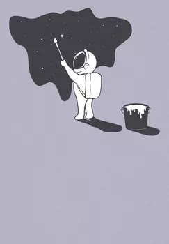 Футболка с принтом PAINTING SPACE watapparel, сиреневый