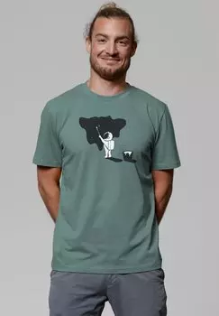 Футболка с принтом PAINTING SPACE watapparel, темно-зеленый