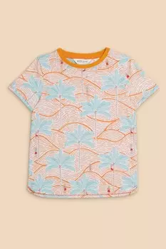 Футболка с принтом пальмы White Stuff, мультиколор