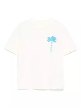 Футболка с принтом Palm Angels Kids, желтый