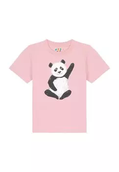 Футболка с принтом PANDA Watapparel, цвет cotton pink