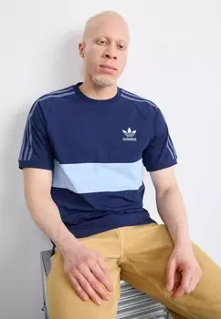 Футболка с принтом PANEL TEE adidas Originals, темно-синий