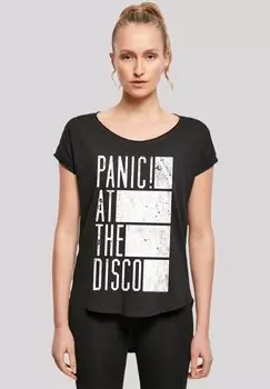 Футболка с принтом PANIC AT THE DISCO BLOCK TEXT F4NT4STIC, черный