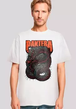 Футболка с принтом PANTERA VENOMOUS SNAKE F4NT4STIC, белый