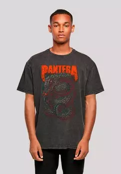 Футболка с принтом PANTERA VENOMOUS SNAKE F4NT4STIC, черный