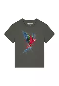 Футболка с принтом PAPAGEI watapparel, хаки