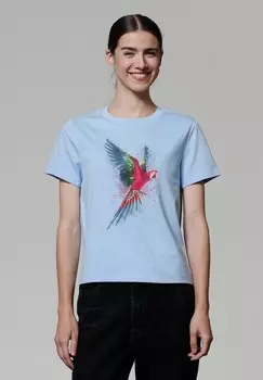 Футболка с принтом PAPAGEI watapparel, светло-голубой