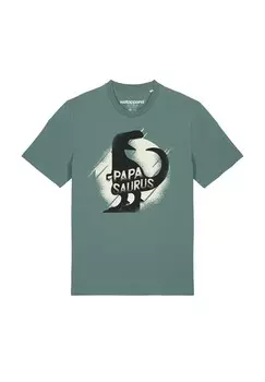 Футболка с принтом PAPASAURUS watapparel, темно-зеленый
