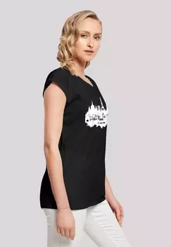 Футболка с принтом PARIS SKYLINE SHORT SLEEVE TEE F4NT4STIC, черный