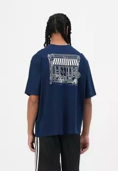 Футболка с принтом PARIS TEE UNISEX Adidas Originals, темно-синий