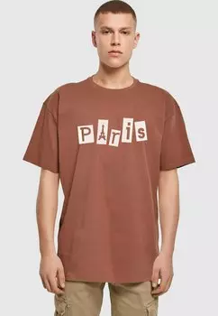 Футболка с принтом PARIS X HEAVY OVERSIZE TEE Merchcode, цвет bark