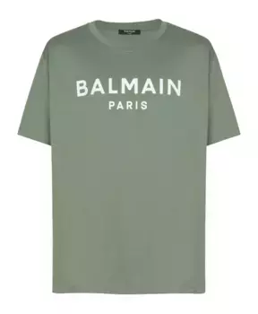 Футболка с принтом «Париж» Balmain, зеленый