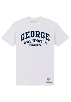 Футболка с принтом Park Fields George Washington University Script Henry Tiger, белая